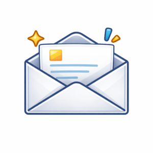 lettre ouverte et décorations colorées